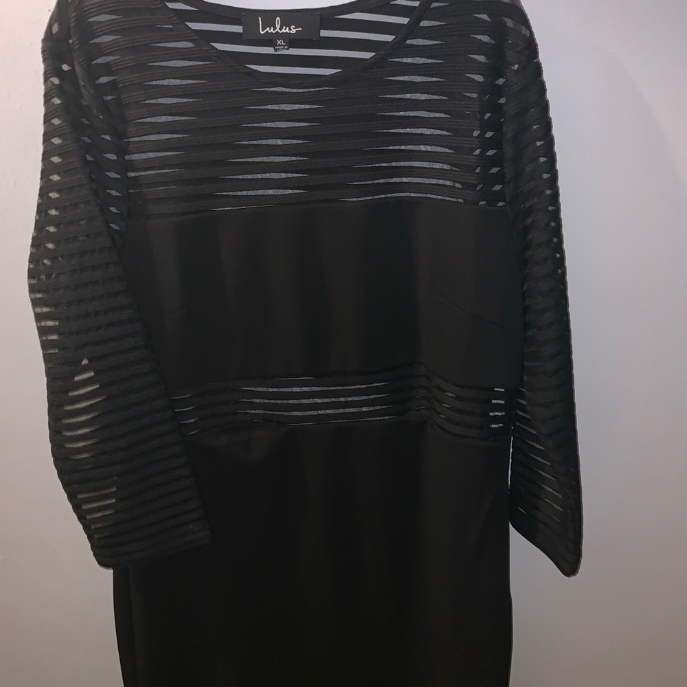 Black and Mesh Mini Dress (Lulus)